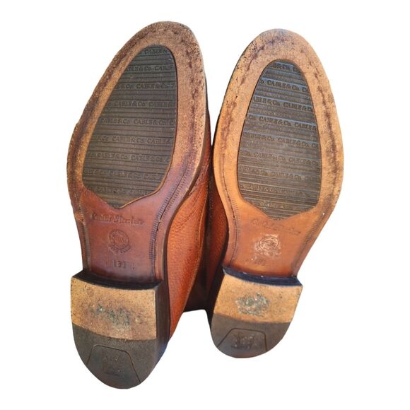 Mens Cable & Co Shoes Made in Italy Wingtip Brogue Oxfords VINTAGE - Picture 5 of 9